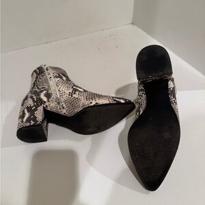 Black and Cream Ankle Boots with Stiletto Heels